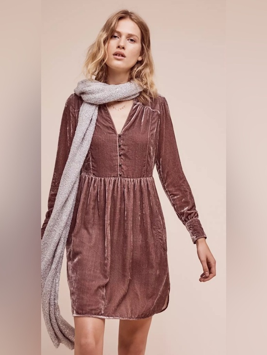 HOLDING HORSES Dresses & Skirts - Anthropologie Holding Horses Velvet Shirt Dress Small